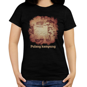 Kaos Kaos gambar mudik tulisan pulang kampung