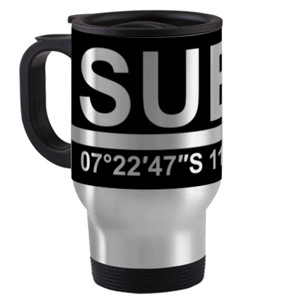 Travel Mug Kode IATA Bandara Juanda Surabaya SUB