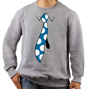 Jaket Sweater Kaos Dasi - Cyan Polka Dots Tie (SB819)