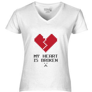 Kaos Broken Heart 8Bit ( FUnny Nerd Geek )