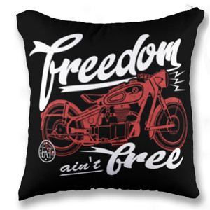 Bantal FREEDOM AINT FREE RED MOTORBIKE