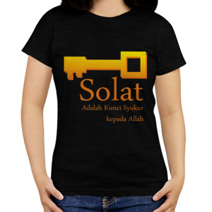 Kaos DQ-004AA-Solat kunci syukur kepada allah