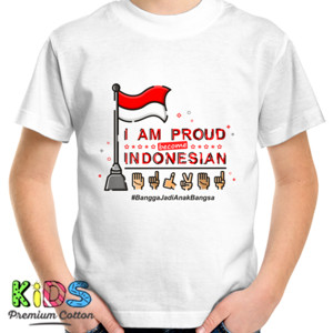 Kaos Kaos I am Proud Become Indonesian untuk Wanita