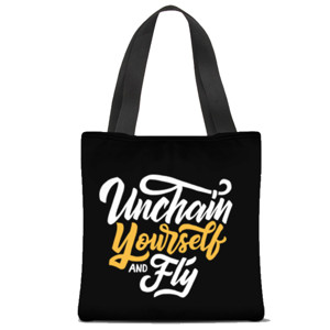 Tas Tote Fullprint Unchain Your Self And Fly