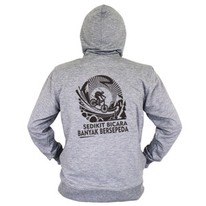 Hoodie Zipper Kaos Sepeda Sedikit Bicara (Design Belakang)