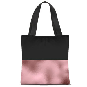 Tas Tote Fullprint Black and Rosegold 