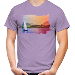 Kaos Kaos Pemandangan Alam - Perahu Layar di Danau