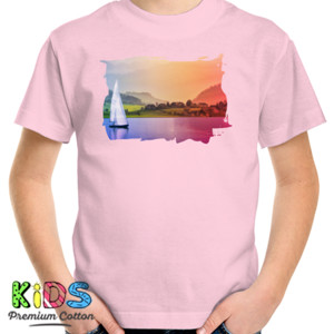 Kaos Kaos Pemandangan Alam - Perahu Layar di Danau