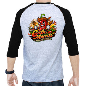 Kaos Raglan Kaos Cabai Pedas Nusantara