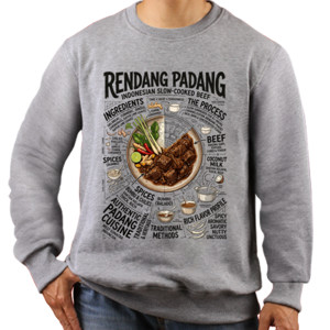 Jaket Sweater Kaos Rendang Padang Kuliner Nusantara