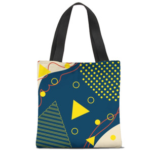 Tas Tote Fullprint Gambar abstrak