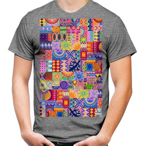 Kaos Wanita V Neck Tribal Ethnic