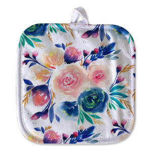 Cempal Blue Peach Rose Flowers Painting