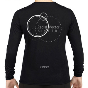 Kaos Kaos Pria Hitam Polos Logo RADIAL VECTOR SIMETRI