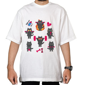 Kaos Oversize Kitty Excercise - On Fire