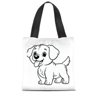 Tas Tote Fullprint Totebag coloring dog