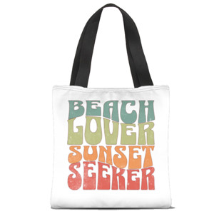 Tas Tote Fullprint Tas Jinjing Beach Lover Sunset Seeker
