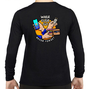 Kaos funny t-shirt words wallet mobile phone charger