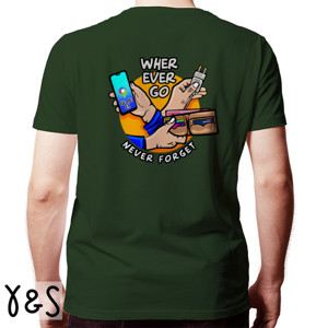 Kaos funny t-shirt words wallet mobile phone charger