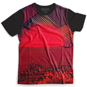 Kaos Fullprint Kaos tshirt red stripes