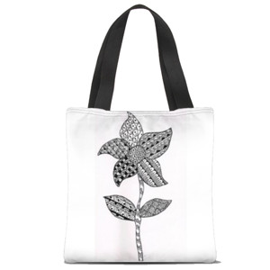 Tas Tote Fullprint Zentangle Flower