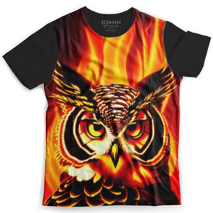 Kaos Fullprint Burung Hantu dan Api 2