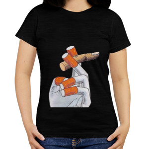 Kaos smoking hand t-shirt for unisex