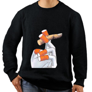 Jaket Sweater smoking hand t-shirt for unisex