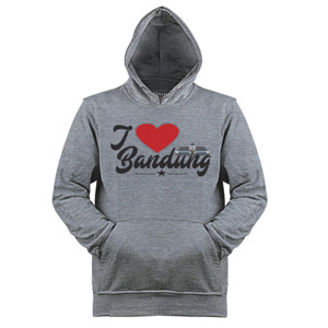 Jaket Hoodie I love bandung white