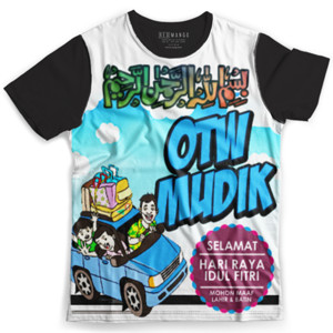 Kaos Fullprint Kaos Mudik Lebaran