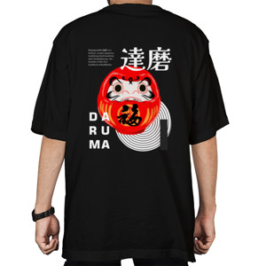 Kaos Oversize Daruma Hitam