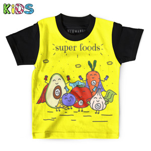 Kaos Anak Full-Print Sayuran sehat