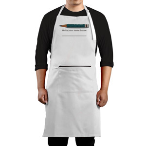 Celemek apron tulis namamu di bawah ini