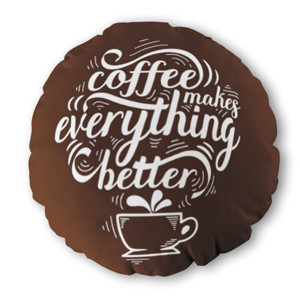 Bantal Bulat Coffee Quote