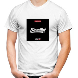 Kaos Kaos dakwah lettering Start With Bismillah