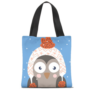 Tas Tote Fullprint Penguin lucu