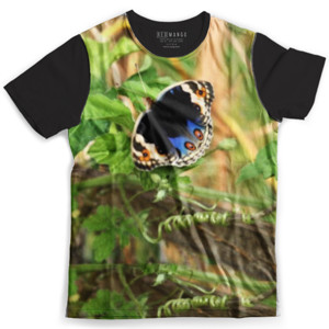 Kaos Fullprint Kupu-kupu Biru Hitam