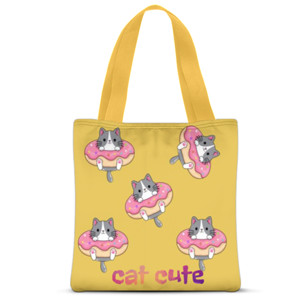 Tas Tote Fullprint tas kucing pattern