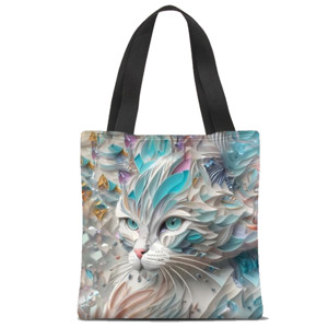 Tas Tote Fullprint Kucing abstrak2