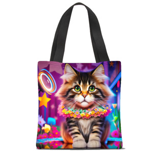 Tas Tote Fullprint Tas Tote Fullprint - Kucing Maine Coon 03