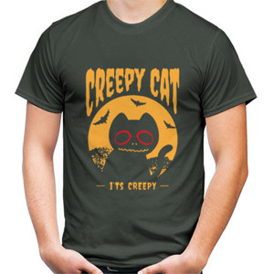 Kaos Halloween Creepy cat