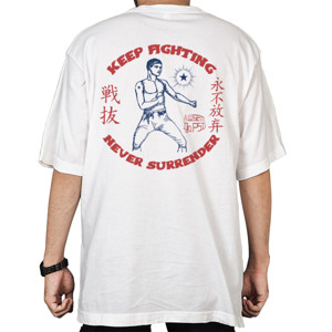 Kaos Oversize Keep Fighting Never Surrender