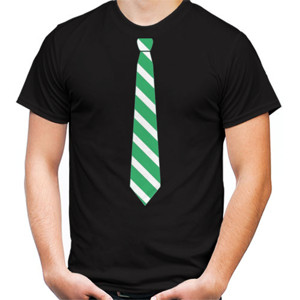 Kaos dasi garis hijau putih