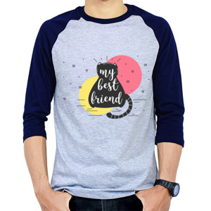 Kaos Raglan Kaos wanita cat is my best friend