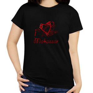 Kaos Kaos Khas Makassar I Love Makassar Red