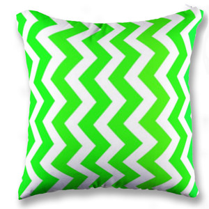 Bantal Sofa Custom Zig Zag Green White (Chevron Pattern)