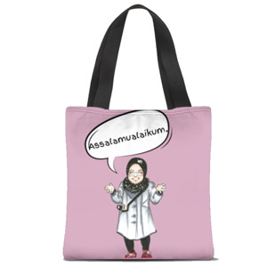 Tas Tote Fullprint cute hijab