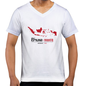 Kaos  Indonesia Merdeka 1945 Aksara Jawa