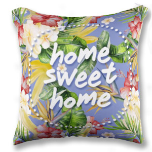 Bantal Tropical Home Sweet home Ungu
