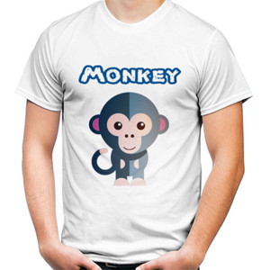 Kaos Kaos Pria Monkey putih-biru toska